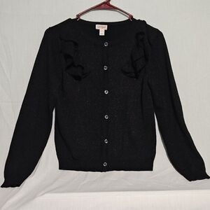 Cat & Jack Black Cardigan with Ruffle Detail